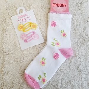 Gymboree Sunflower Fields socks and hair clips